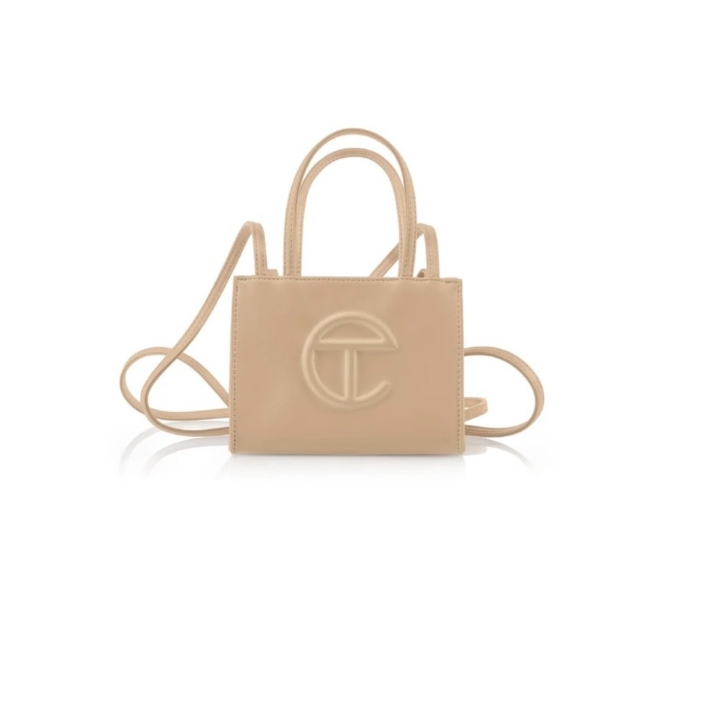 Nude Small Telfar Shopping Crossbody Bag